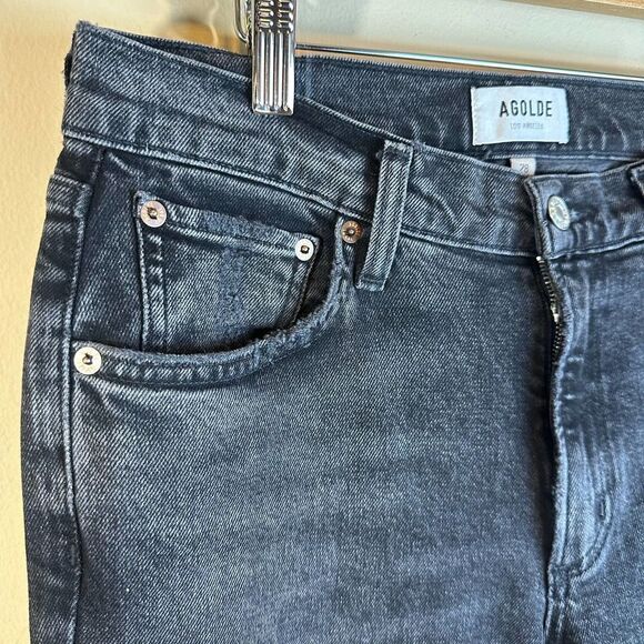 Agolde Stone Wash‎ Lyle Frayed Black Jeans 30 Read - Picture 2 of 9